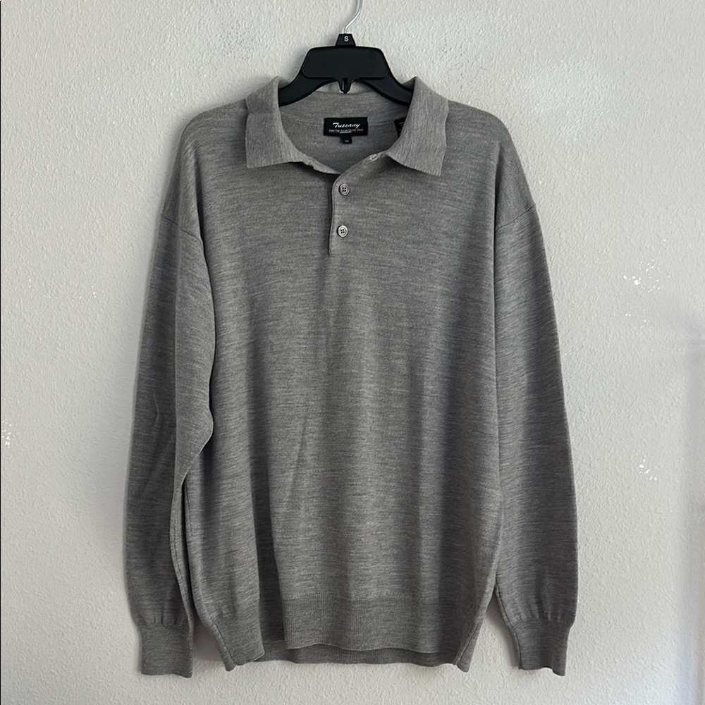 Men’s Tuscany Italian 100% extra fine Italian merino wool sweater XL